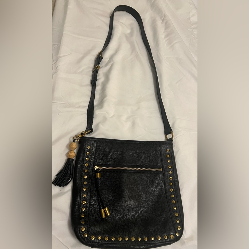 The Sak Sutton Black Leather Crossbody Purse Handbag